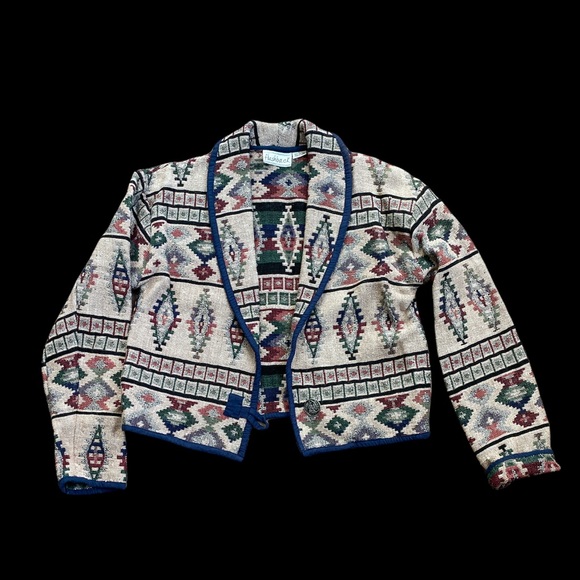flashback Jackets & Blazers - Vintage flashback bohemian cotton jacket ✨ Terry cloth cropped. vintage size l